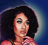 a drawing of a woman with afro hair